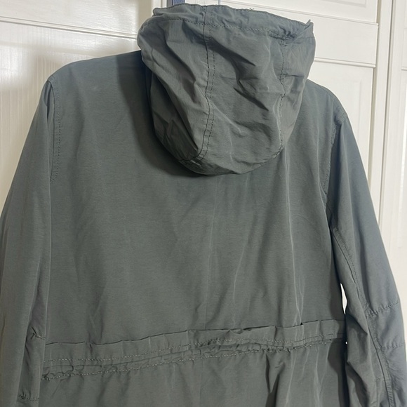 J.Crew Womens Olive Green Full Zip Snap Drawstring Hooded Cargo Utility Jacket S - Picture 9 of 12